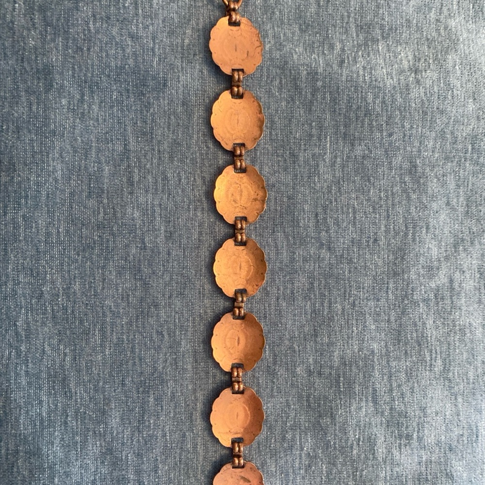 Southwestern Copper Concho Linked Bracelet - image 4